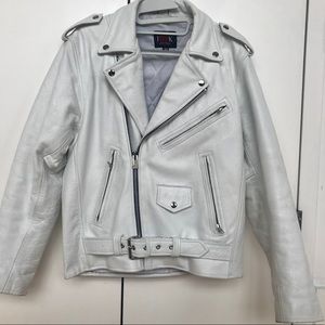 Vintage white leather jacket